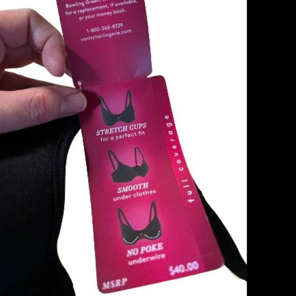 Vanity Fair Black T-Shirt Bra - 38C - Picture 3 of 4